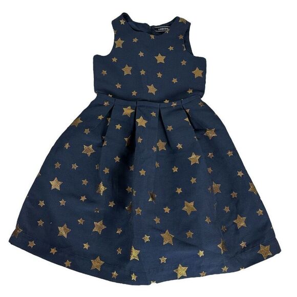Lands End Navy Dress with Gold Stars - Picture 2 of 9
